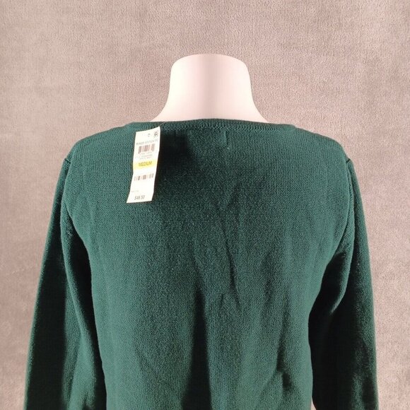 NWT KAREN SCOTT Fall Textured Sweater M(8-10) Pullover Green V-neck 100%Cotton - Picture 11 of 15